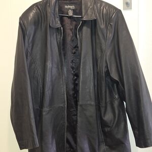 Style & Co Mens Black Leather Jacket